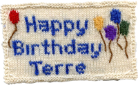 Knitted Birthday Postcard